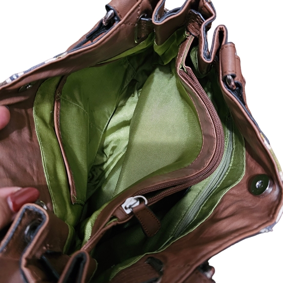 Etienne Aigner Crossbody Hobo Handbag Purse Multi-Color - Picture 7 of 12